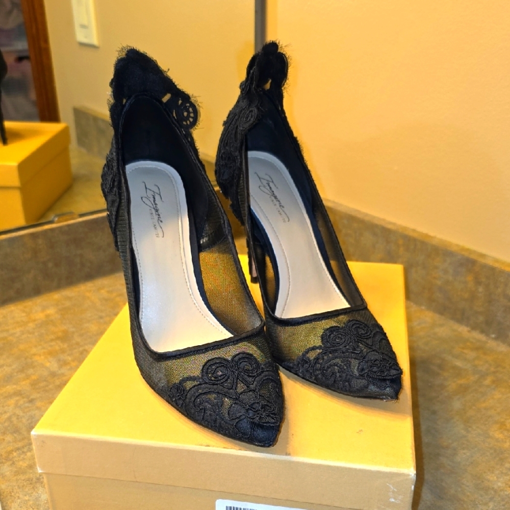 Vince Camuto Black Lace Heels